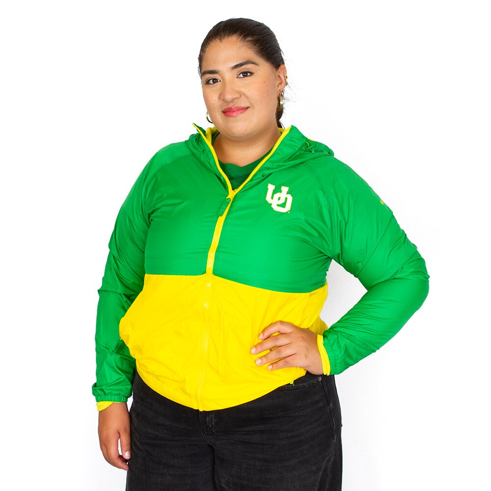 Ducks Spirit, Columbia, Yellow, Coat/Jacket, Polyester, Women, Spark Valley, Lined, Windbreaker, 972686